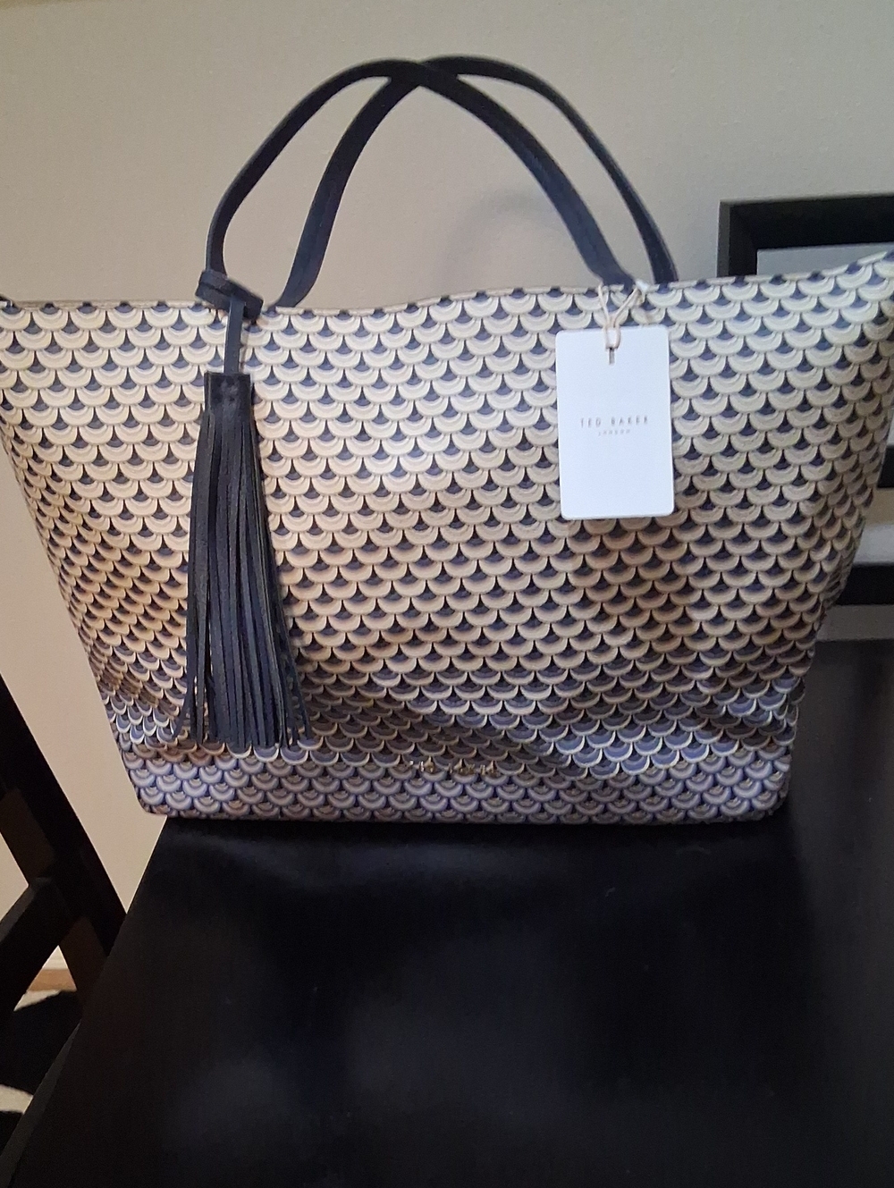 Ted Baker Navy Tassel Tote Bag